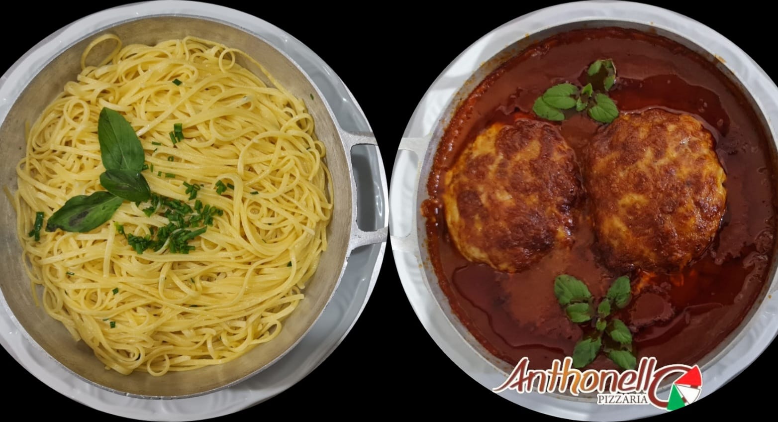 Mignon a Parmegiana com Fettuccine 